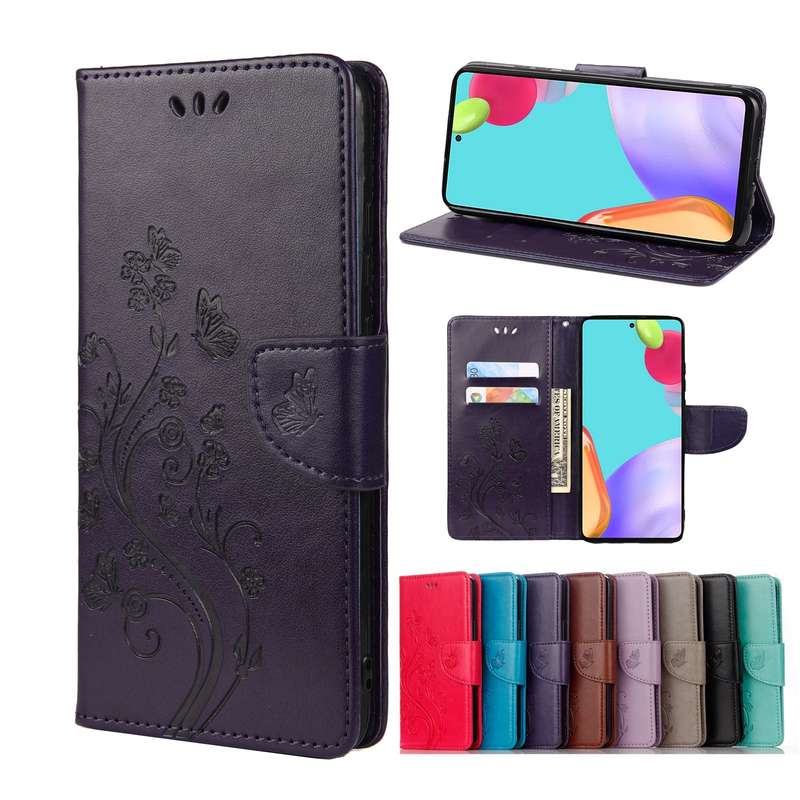 For Samsung Galaxy A33 5G Butterfly Flower Pattern Horizontal Flip Leather Phone Case with Card Slot