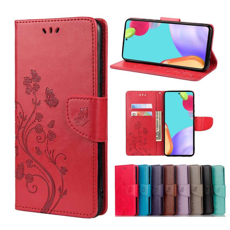 For Samsung Galaxy A33 5G Butterfly Flower Pattern Horizontal Flip Leather Phone Case with Card Slot