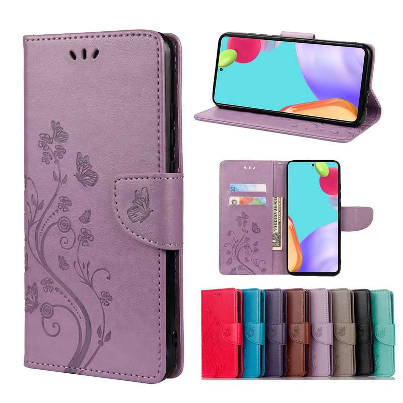 For Samsung Galaxy A33 5G Butterfly Flower Pattern Horizontal Flip Leather Phone Case with Card Slot