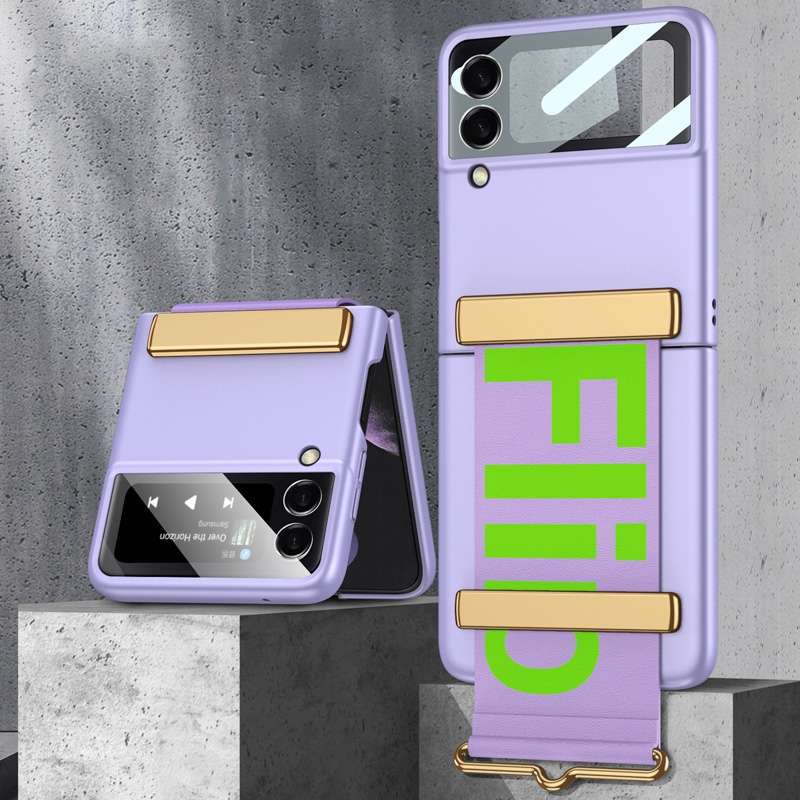 For Samsung Galaxy Z Flip3 5G GKK Ultra-thin Full Coverage Phone Flip Case with Wristband(Green)