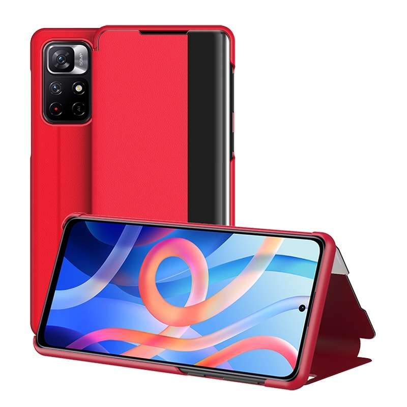 For Xiaomi Redmi Note 11 Window View Leather Phone Case(Rose Gold)