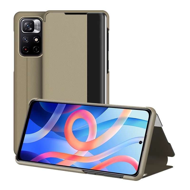 For Xiaomi Redmi Note 11 Window View Leather Phone Case(Rose Gold)