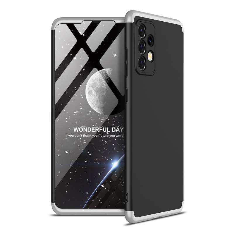 For Samsung Galaxy A52 5G / 4G GKK Three Stage Splicing Full Coverage PC Phone Case(Black Silver)