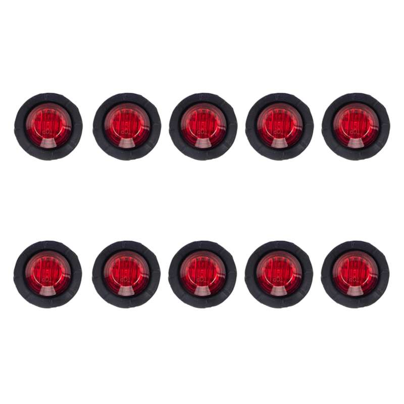 A5010 Red Light 10 in 1 Truck Trailer LED Round Side Marker Lamp