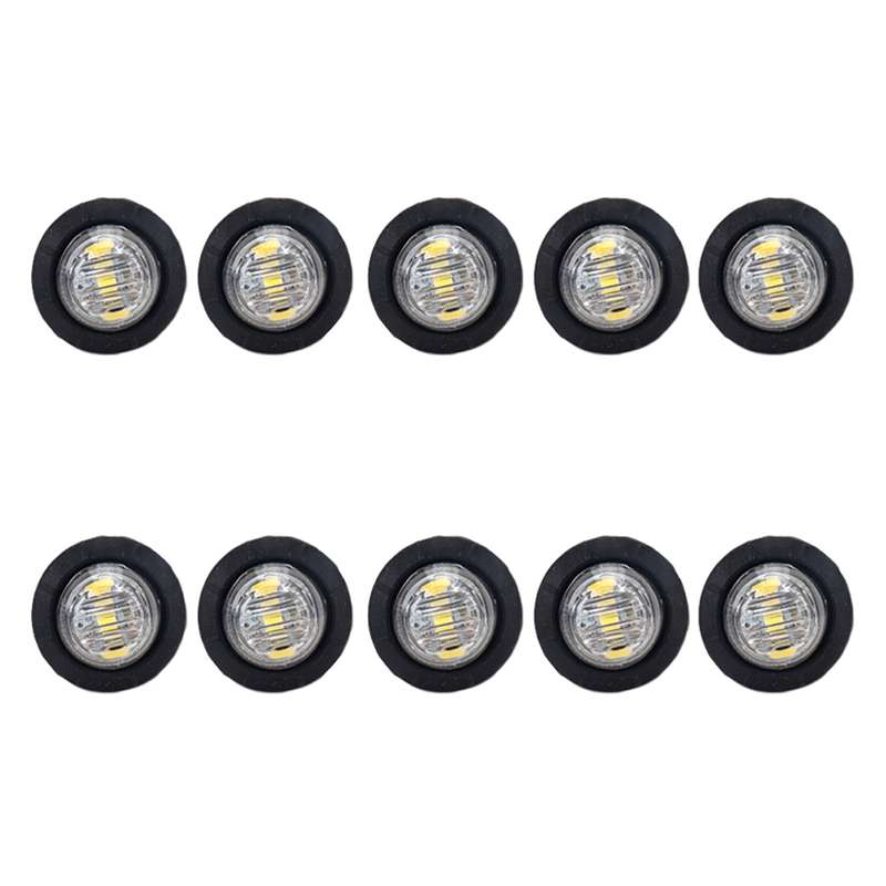 A5012 White Light 10 in 1 Truck Trailer LED Round Side Marker Lamp