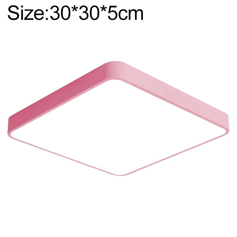 Macaron LED Square Ceiling Lamp, White Light, Size:30cm(Black)
