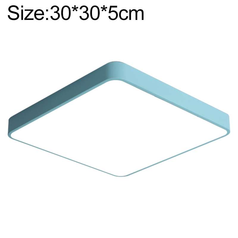 Macaron LED Square Ceiling Lamp, White Light, Size:30cm(Black)