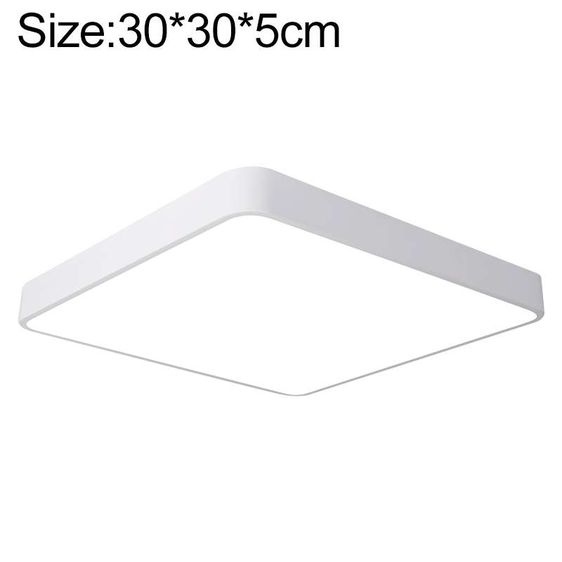 Macaron LED Square Ceiling Lamp, White Light, Size:30cm(Black)