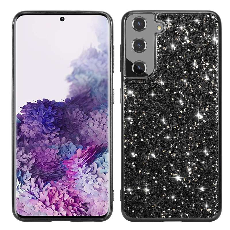 For Samsung Galaxy S22 Ultra 5G Glitter Powder Shockproof TPU Protective Phone Case(Rose Gold)
