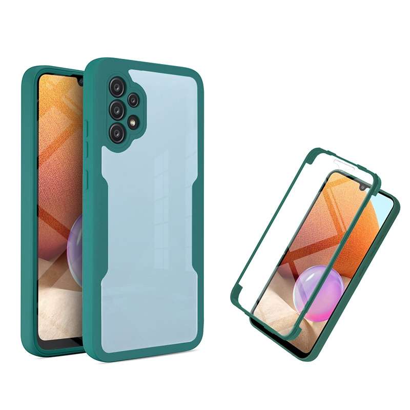 For Samsung Galaxy A32 4G Acrylic + TPU 360 Degrees Full Coverage Shockproof Phone Case(Black)