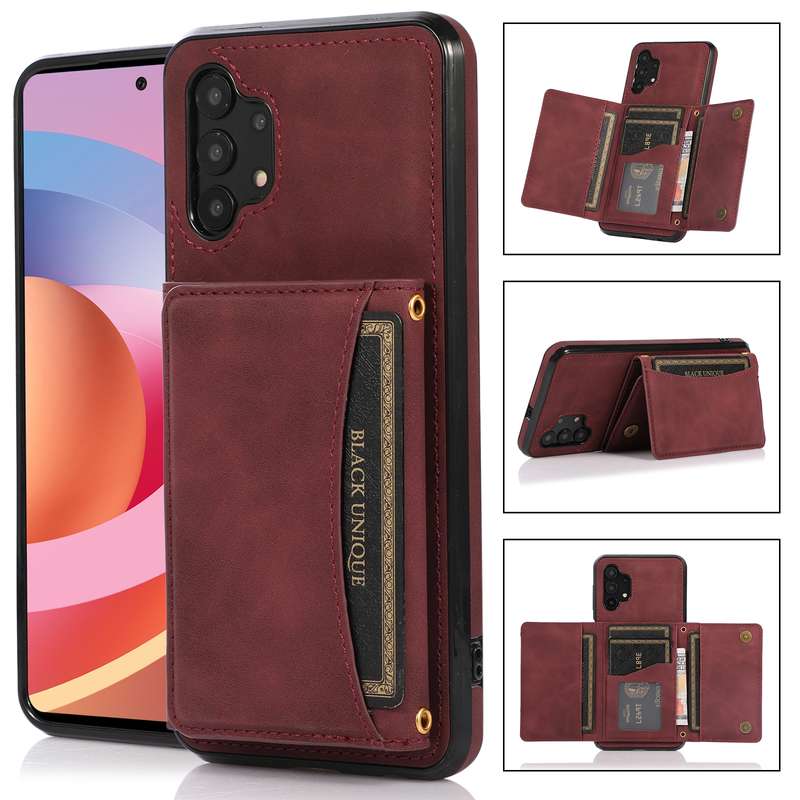 For Samsung Galaxy A32 4G Three-fold Leather Phone Case with Card Slot & Wallet & Holder(Green)
