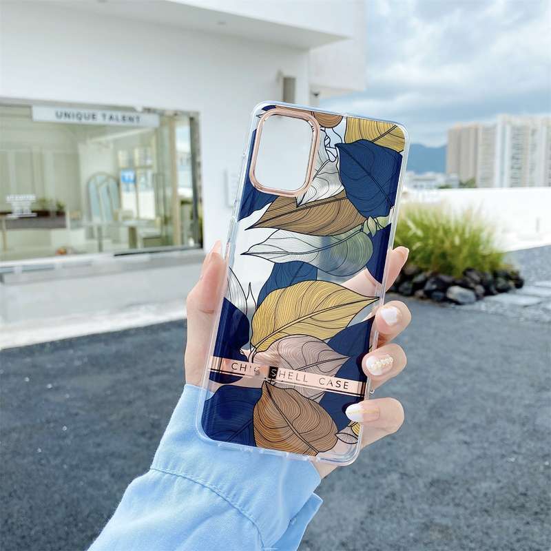 For Samsung Galaxy S22 Ultra 5G Translucent Plating Flower Phone Case(Po-phase Flowers)