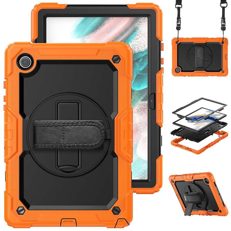 For Samsung Galaxy Tab A8 10.5 2021 X200 / X205 Silicone + PC Tablet Case(Yellow Green + Black)