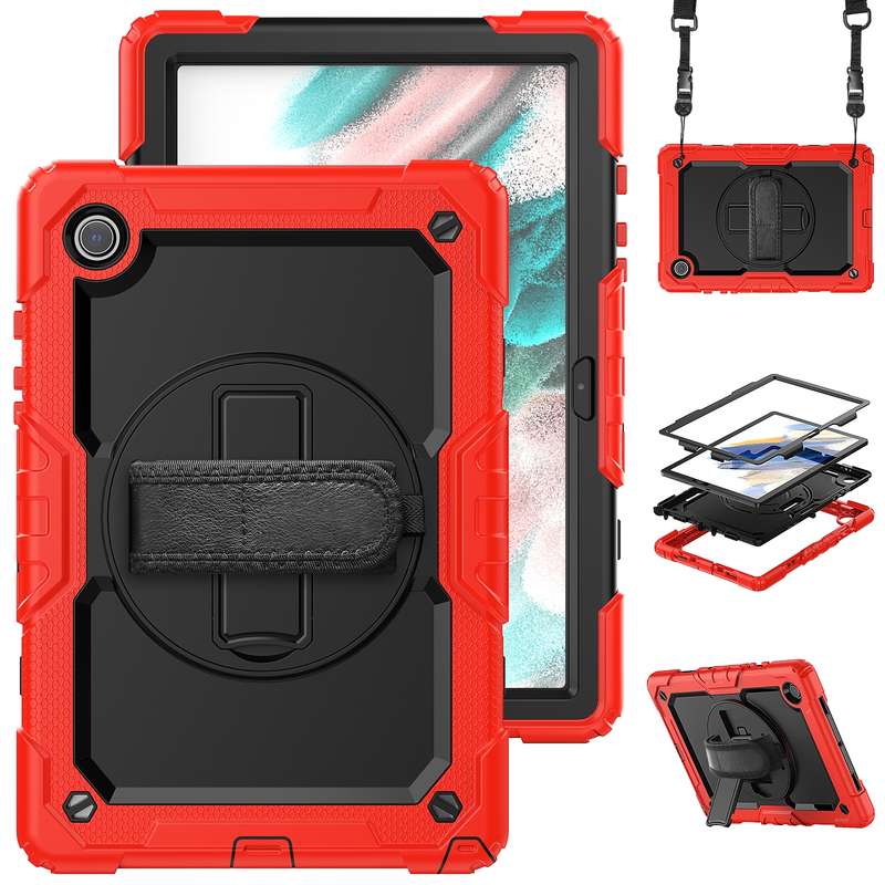 For Samsung Galaxy Tab A8 10.5 2021 X200 / X205 Silicone + PC Tablet Case(Yellow Green + Black)