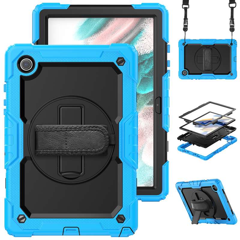 For Samsung Galaxy Tab A8 10.5 2021 X200 / X205 Silicone + PC Tablet Case(Yellow Green + Black)