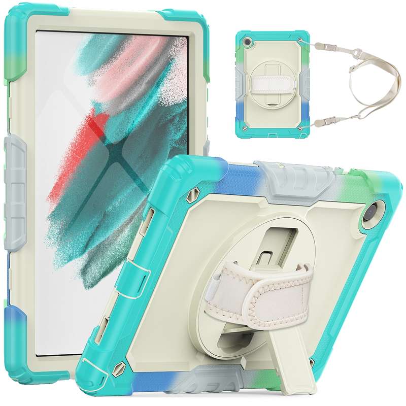 For Samsung Galaxy Tab A8 10.5 2021 X200 / X205 Silicone + PC Tablet Case(Yellow Green + Black)