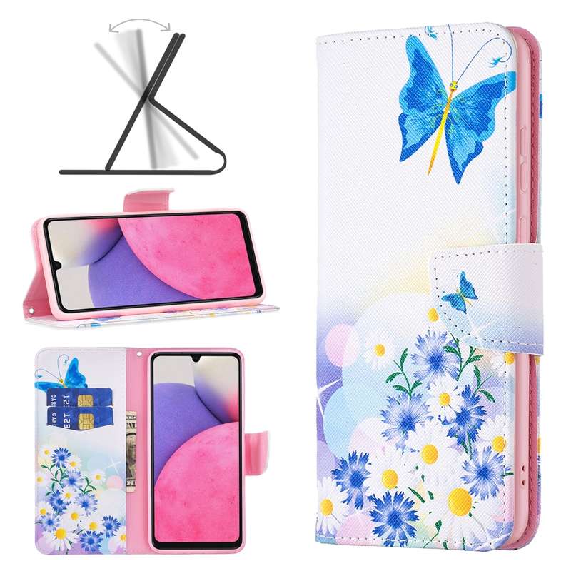 For Samsung Galaxy A33 5G Colored Drawing Pattern Leather Phone Case(Life Tree)