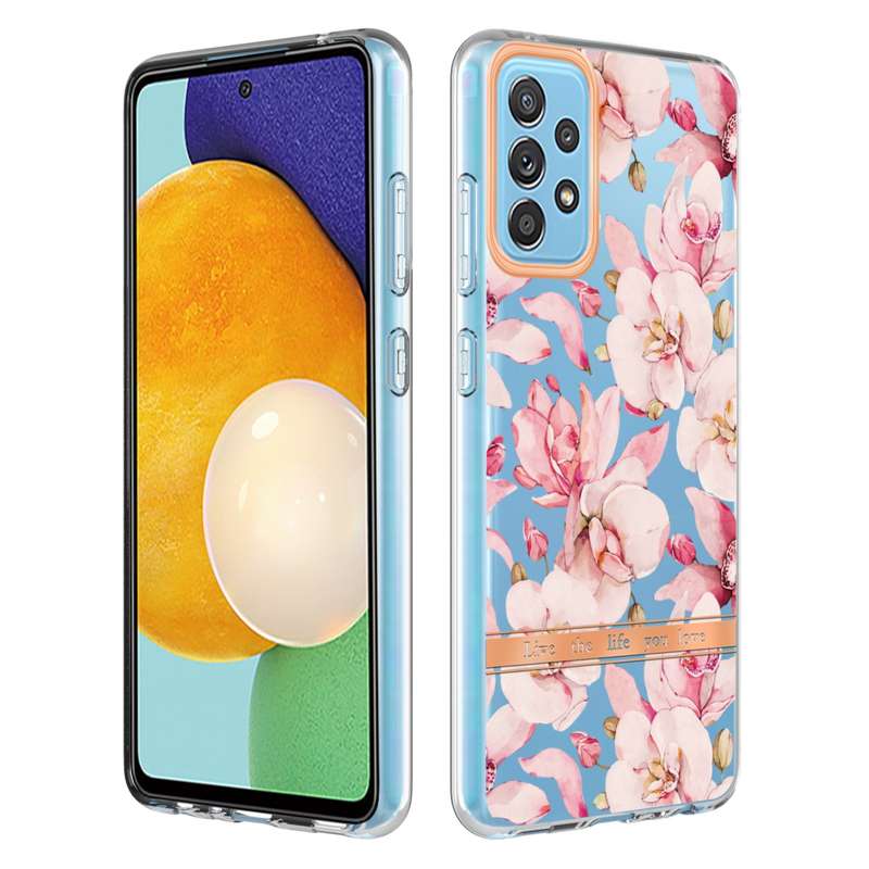 For Samsung Galaxy A72 5G / 4G Flowers and Plants Series IMD TPU Phone Case(Purple Peony)