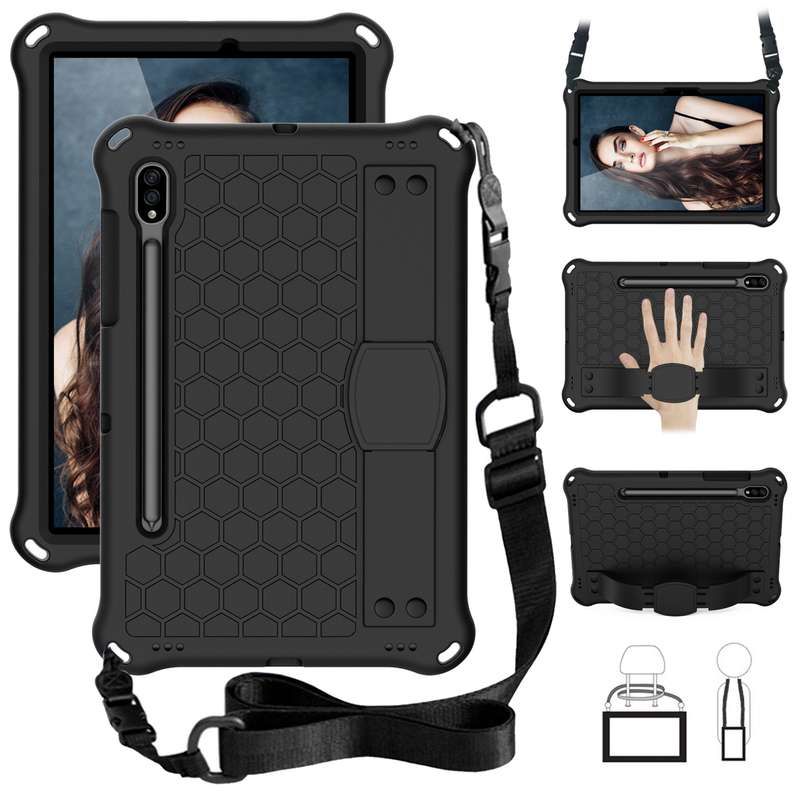 For Samsung Galaxy Tab A8 10.5 2021 Shockproof Black Silicone + PC Tablet Protective Case(Black)