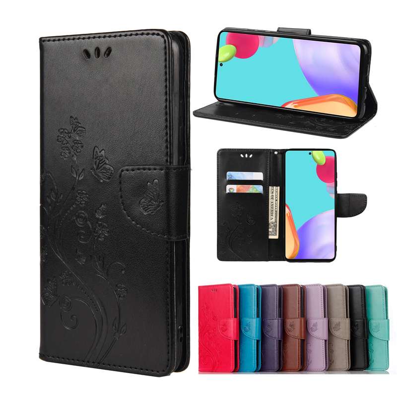 For Samsung Galaxy A23 5G Butterfly Flower Pattern Flip Leather Phone Case(Light Purple)