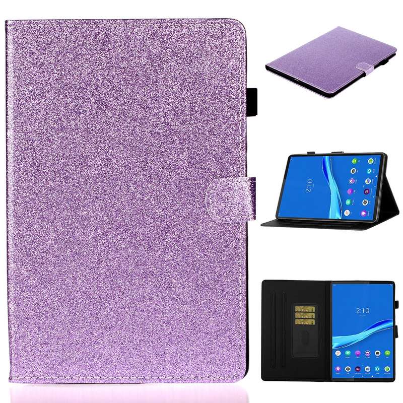 For Samsung Galaxy Tab A8 10.5 2021 Varnish Glitter Powder Leather Tablet Case(Rose Gold)
