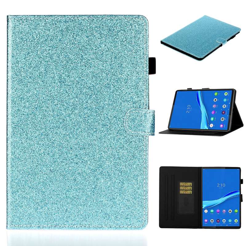 For Samsung Galaxy Tab A8 10.5 2021 Varnish Glitter Powder Leather Tablet Case(Rose Gold)