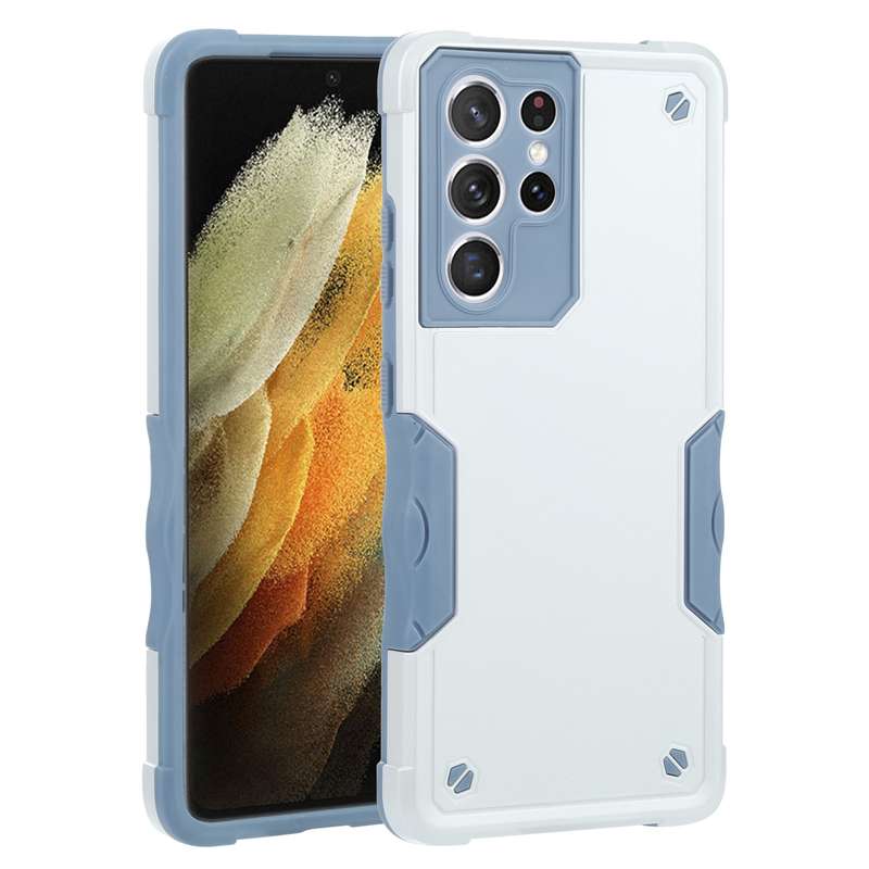 For Samsung Galaxy S21 Ultra 5G Non-slip Armor Phone Case(Blue)