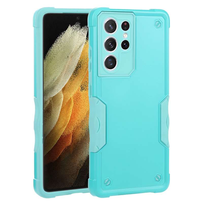 For Samsung Galaxy S21 Ultra 5G Non-slip Armor Phone Case(Blue)