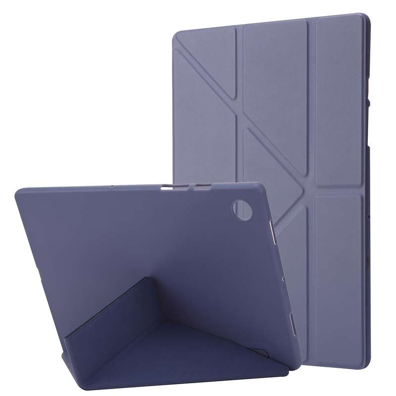 For Samsung Galaxy Tab A8 10.5 2021 Deformation Transparent Acrylic Horizontal Flip PU Leather Table