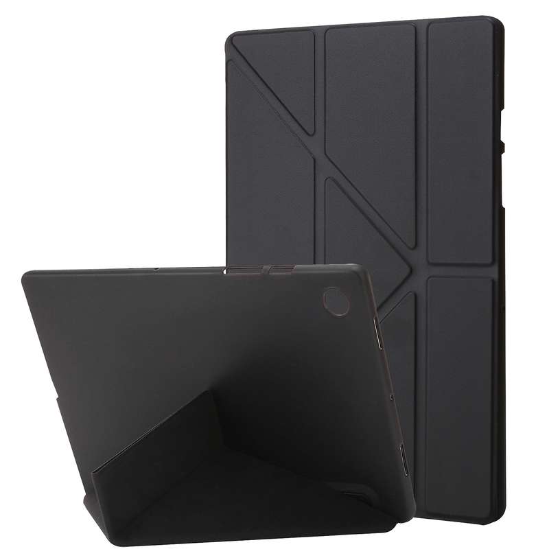 For Samsung Galaxy Tab A8 10.5 2021 Deformation Transparent Acrylic Horizontal Flip PU Leather Table