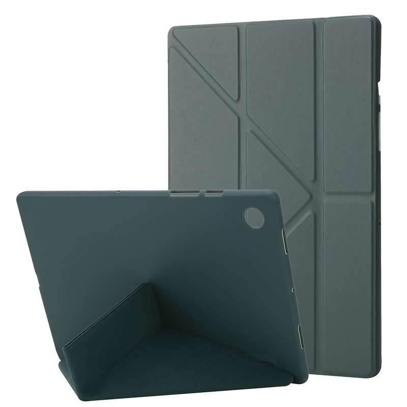 For Samsung Galaxy Tab A8 10.5 2021 Deformation Transparent Acrylic Horizontal Flip PU Leather Table