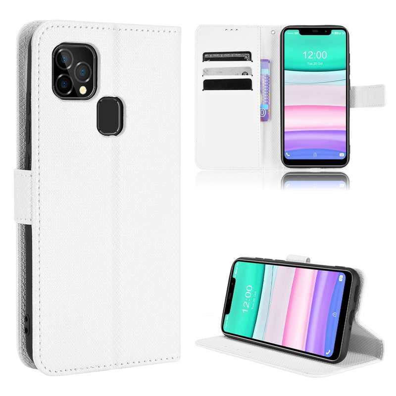 For Oukitel C22 Diamond Texture Leather Phone Case(Black)