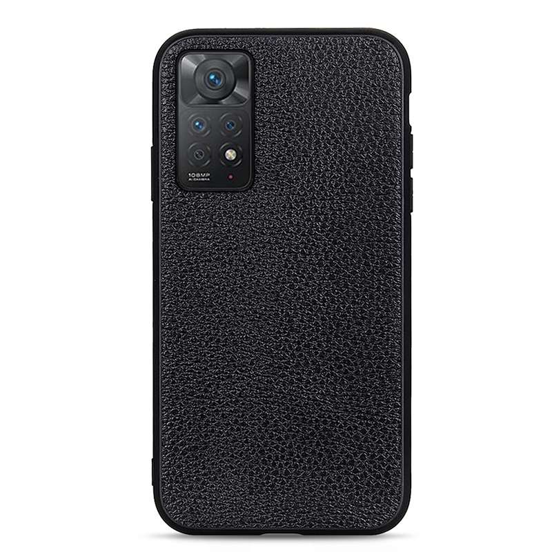 For Xiaomi Redmi Note 11 Pro Global Accurate Hole Litchi Texture Leather Shockproof Phone Case(Black