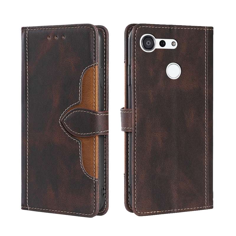 For Kyocera Android One S6 KYV48 / Gratina Skin Feel Straw Hat Magnetic Buckle Leather Phone Case(Br