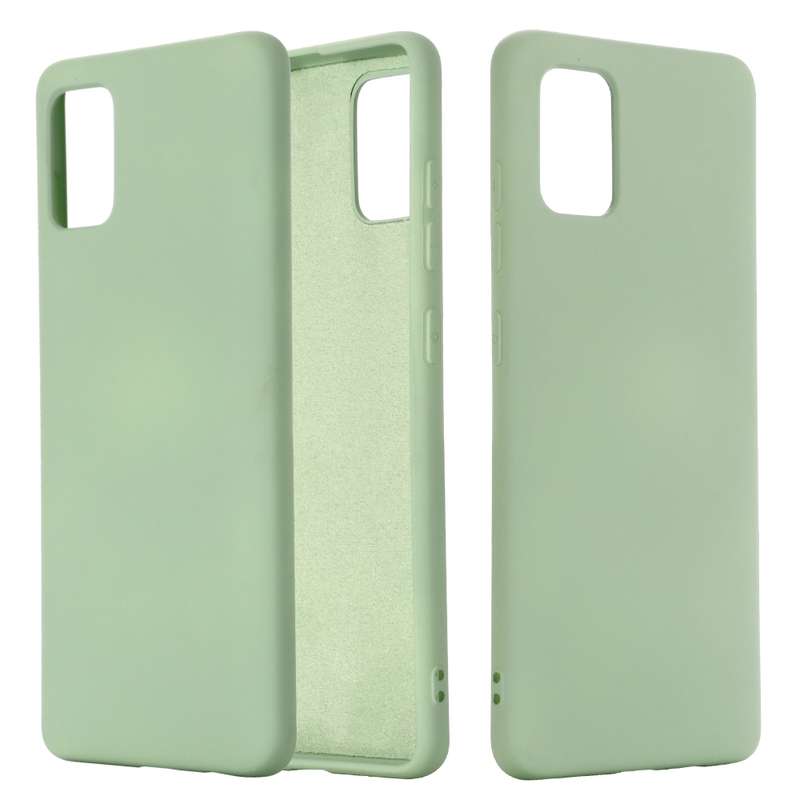 For Galaxy A71 Solid Color Liquid Silicone Shockproof Full Coverage Protective Case(Green)