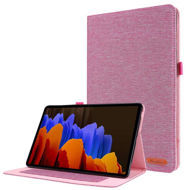 For Samsung Galaxy Tab S8 Ultra Horizontal Flip Fabric Leather Tablet Case with Card Slots & Holder(