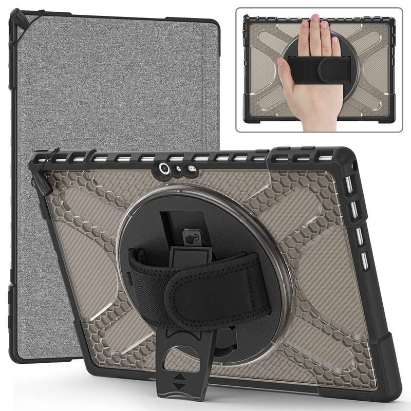 For MicroSoft Surface Pro 4 / 5 / 6 / 7 TPU + PC Tablet Case(Black)