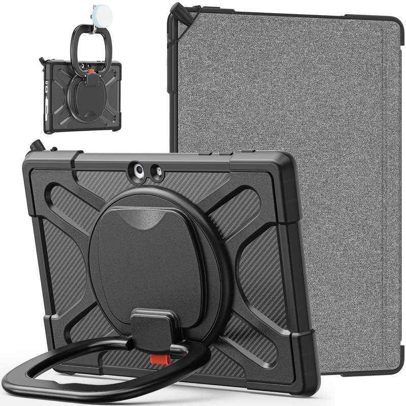 For MicroSoft Surface Pro 4 / 5 / 6 / 7 TPU + PC Tablet Case(Black)