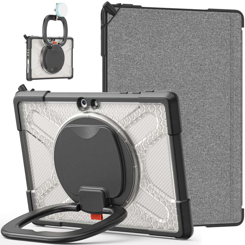 For MicroSoft Surface Pro 4 / 5 / 6 / 7 TPU + PC Tablet Case(Black)