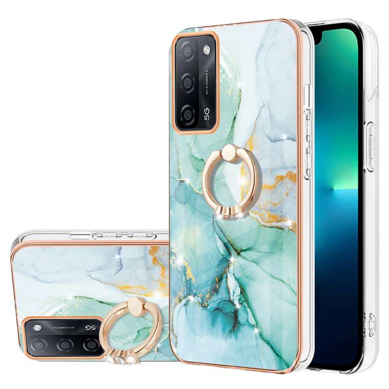 For OPPO A53s 5G / A55 5G / A54 4G / A16 / A54s Electroplating Marble Pattern IMD TPU Phone Case wit