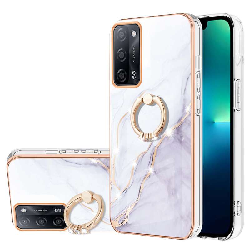 For OPPO A53s 5G / A55 5G / A54 4G / A16 / A54s Electroplating Marble Pattern IMD TPU Phone Case wit