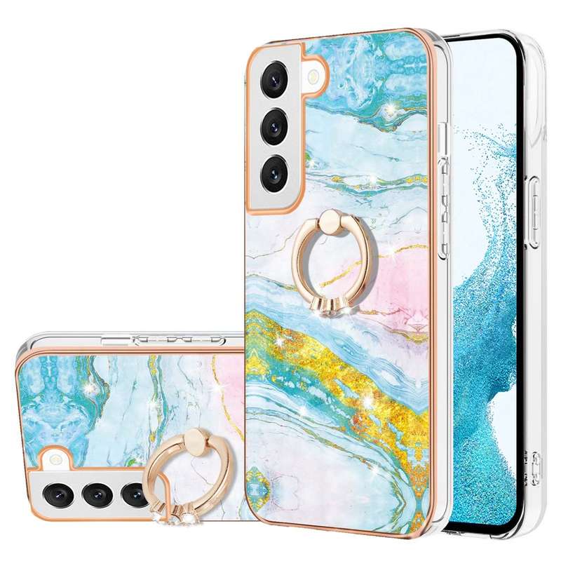 For OPPO A74 5G / A93 5G / A54 5G / A93s 5G Electroplating Marble Pattern IMD TPU Phone Case with Ri