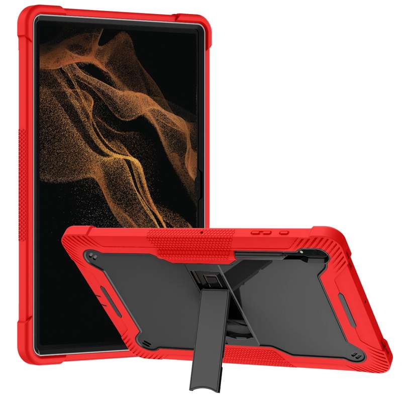 For Samsung Galaxy Tab S9 Ultra / S8 Ultra Silicone + PC Shockproof Protective Tablet Case(Red + Bl