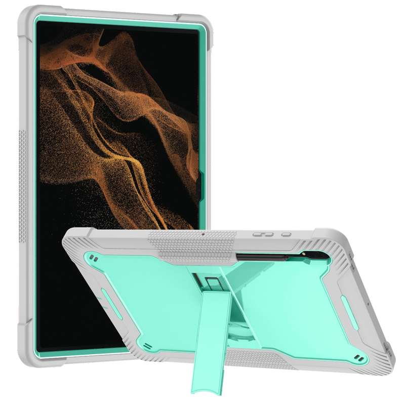 For Samsung Galaxy Tab S9 Ultra / S8 Ultra Silicone + PC Shockproof Protective Tablet Case(Red + Bl