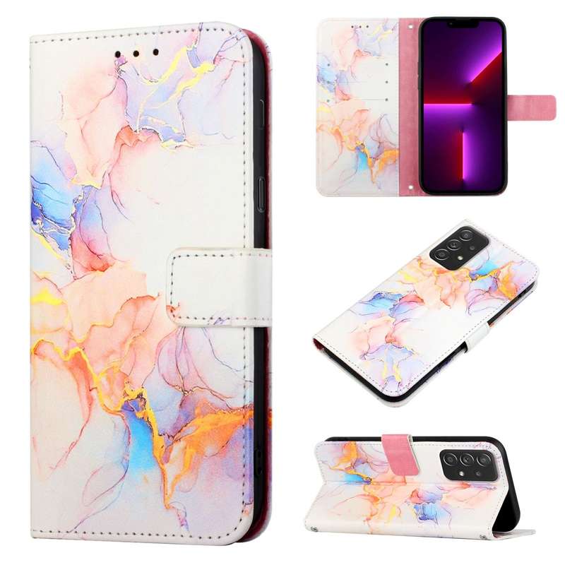 For Samsung Galaxy A73 5G PT003 Marble Pattern Flip Leather Phone Case(LS003)