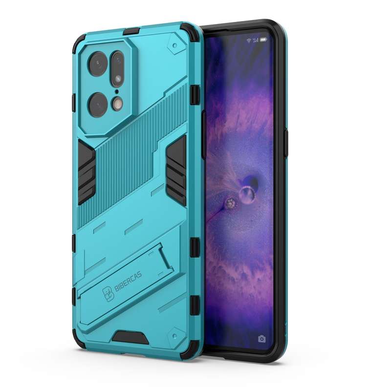 For OPPO Find X5 Pro Punk Armor 2 in 1 PC + TPU Shockproof Phone Case with Invisible Holder(Black)