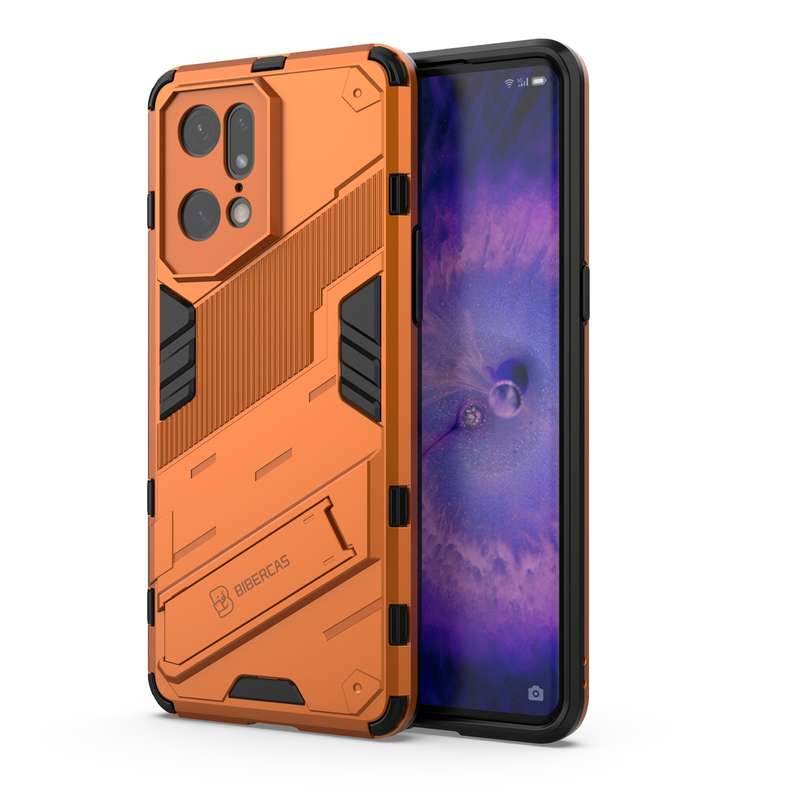 For OPPO Find X5 Pro Punk Armor 2 in 1 PC + TPU Shockproof Phone Case with Invisible Holder(Black)
