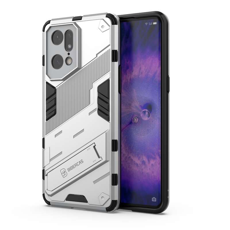 For OPPO Find X5 Pro Punk Armor 2 in 1 PC + TPU Shockproof Phone Case with Invisible Holder(Black)