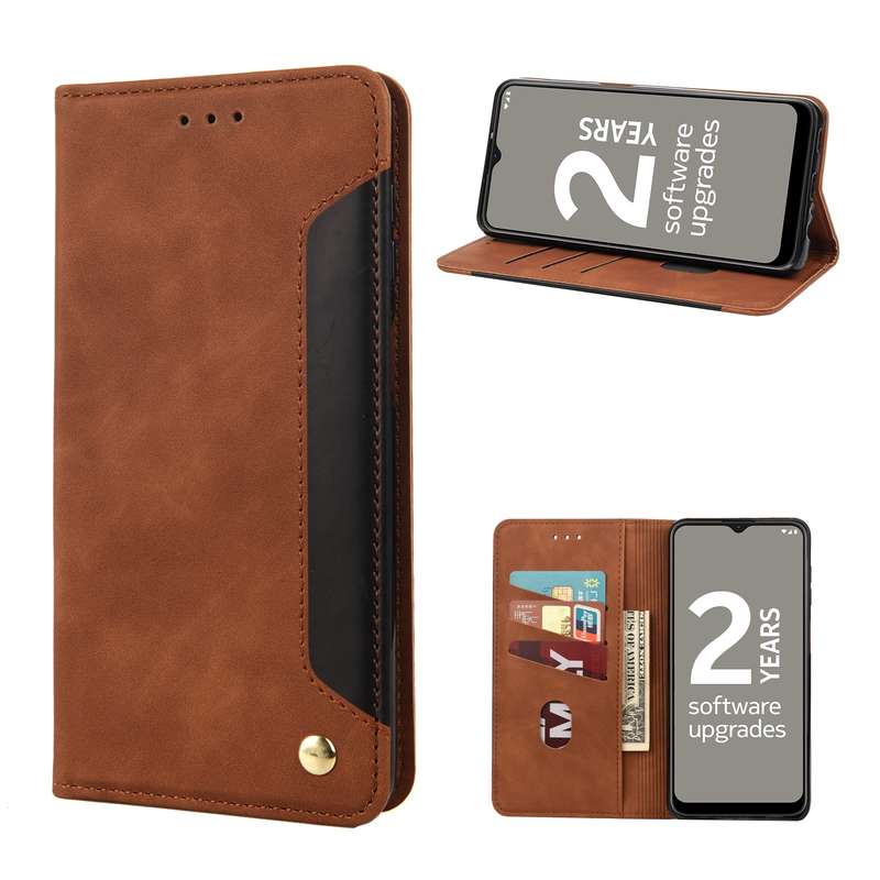 For Nokia G21 Skin Feel Splicing Leather Phone Case(Brown)