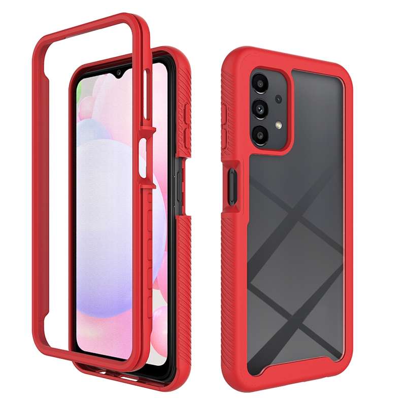 For Samsung Galaxy A13 4G Starry Sky Solid Color Series Shockproof PC + TPU Phone Case(Red)